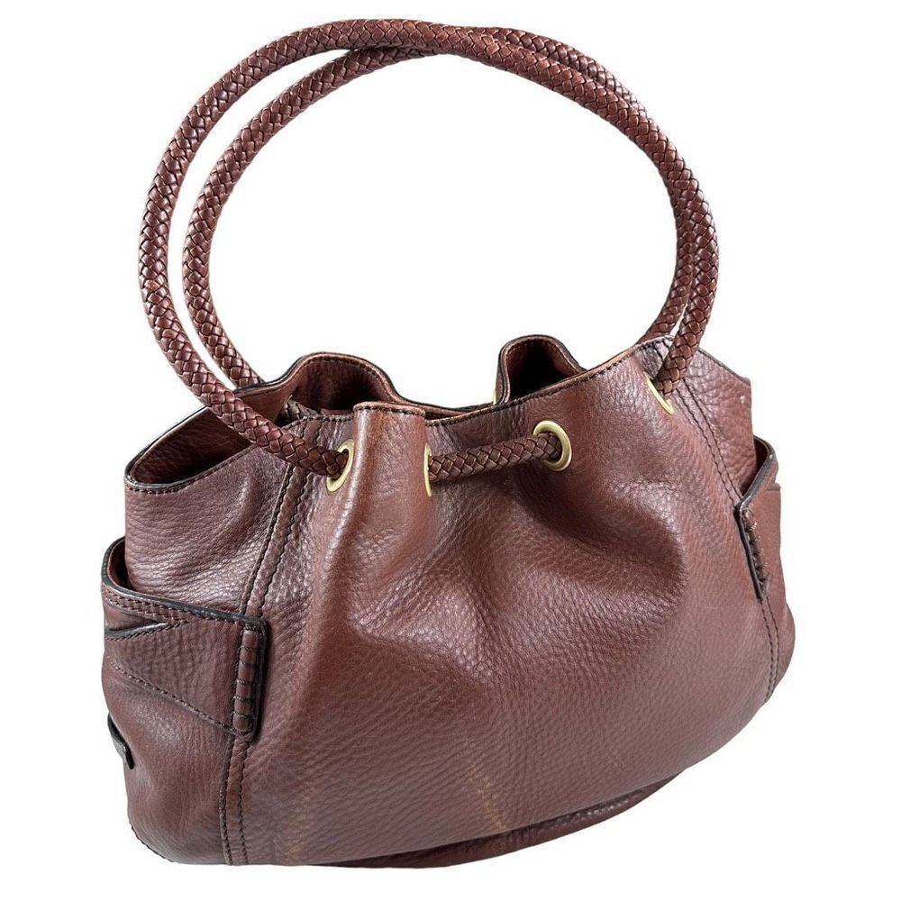 Cole Haan Brown Leather Draw Strap Denny Bag - Picture 2 of 16